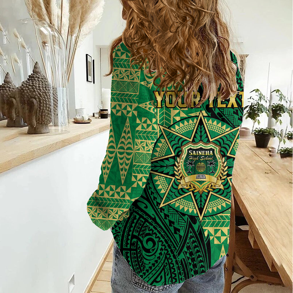 Personalised Tonga Saineha High School Women Casual Shirt Since 1978 Special Kupesi Pattern LT9 - Polynesian Pride