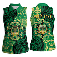 Personalised Tonga Saineha High School Women Sleeveless Polo Shirt Since 1978 Special Kupesi Pattern LT9 - Polynesian Pride