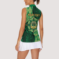 Personalised Tonga Saineha High School Women Sleeveless Polo Shirt Since 1978 Special Kupesi Pattern LT9 - Polynesian Pride
