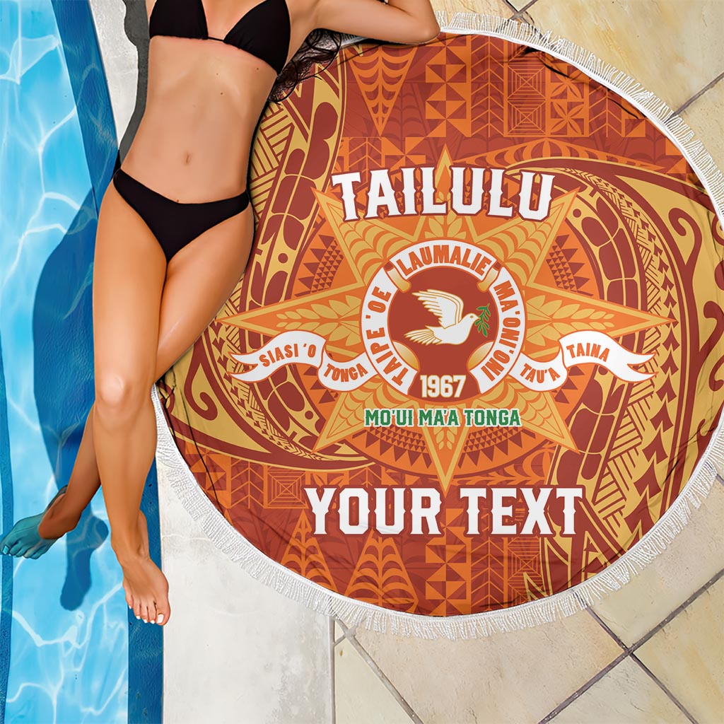 Personalised Tonga Tailulu College Beach Blanket Since 1967 Special Kupesi Pattern Version 1