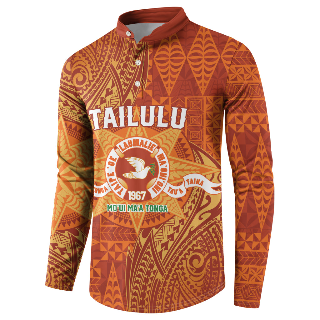 Personalised Tonga Tailulu College Button Sweatshirt Since 1967 Special Kupesi Pattern Version 1 LT9 - Polynesian Pride