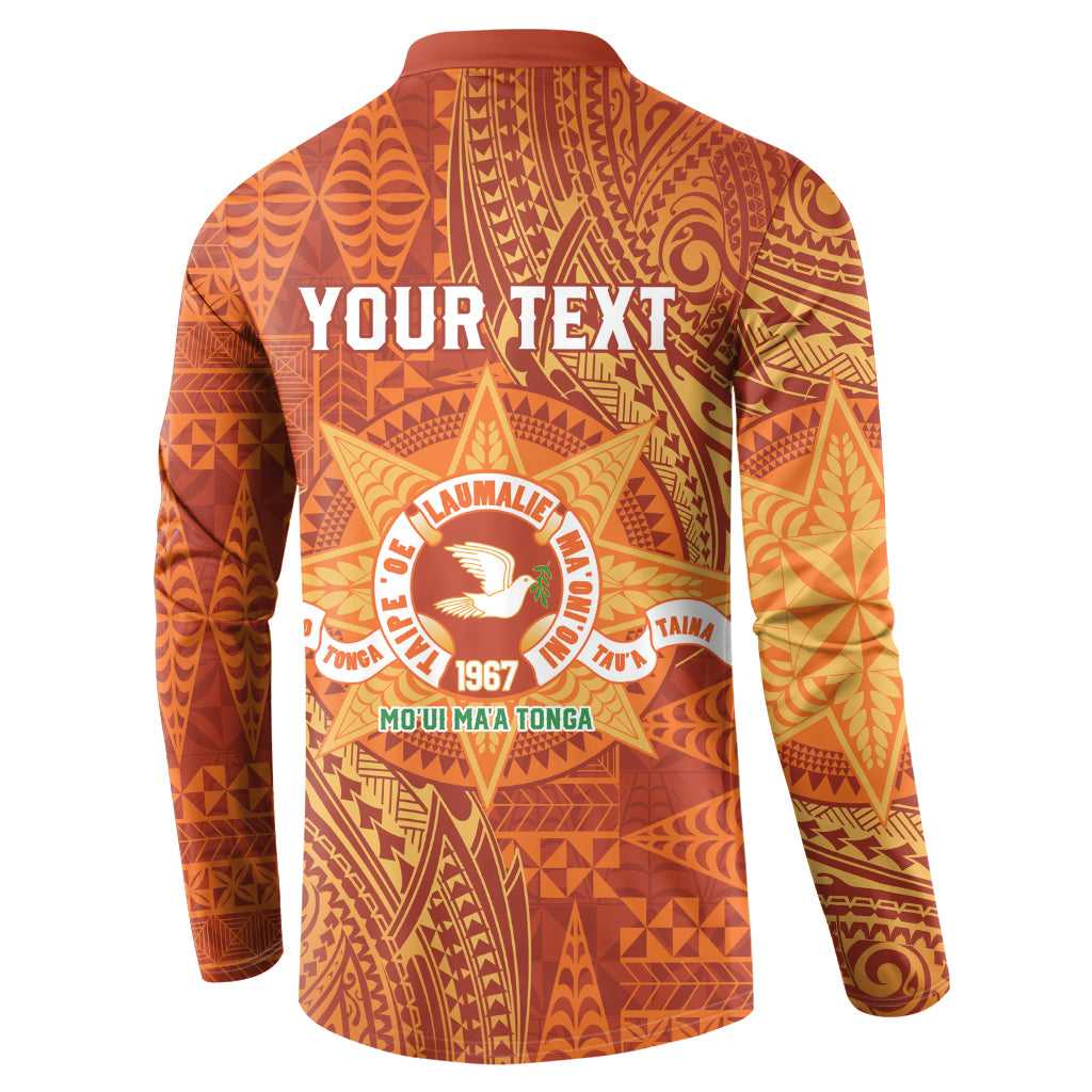 Personalised Tonga Tailulu College Button Sweatshirt Since 1967 Special Kupesi Pattern Version 1 LT9 - Polynesian Pride