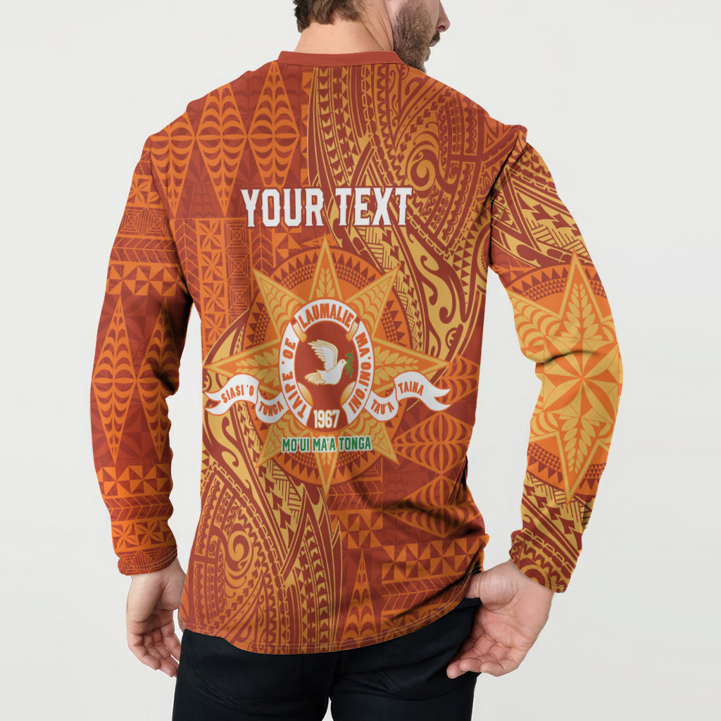 Personalised Tonga Tailulu College Button Sweatshirt Since 1967 Special Kupesi Pattern Version 1 LT9 - Polynesian Pride
