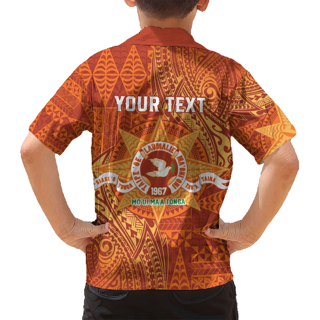 Personalised Tonga Tailulu College Family Matching Off Shoulder Maxi Dress and Hawaiian Shirt Since 1967 Special Kupesi Pattern Version 1 LT9 - Polynesian Pride