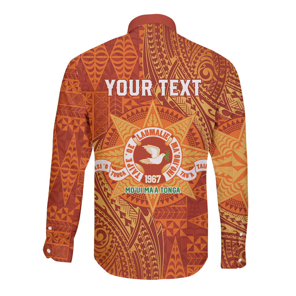 Personalised Tonga Tailulu College Long Sleeve Button Shirt Since 1967 Special Kupesi Pattern Version 1 LT9 - Polynesian Pride