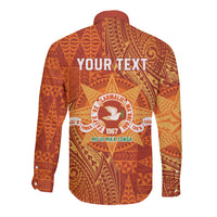 Personalised Tonga Tailulu College Long Sleeve Button Shirt Since 1967 Special Kupesi Pattern Version 1 LT9 - Polynesian Pride