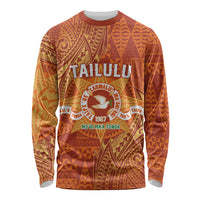 Personalised Tonga Tailulu College Long Sleeve Shirt Since 1967 Special Kupesi Pattern Version 1 LT9 Unisex Gold - Polynesian Pride