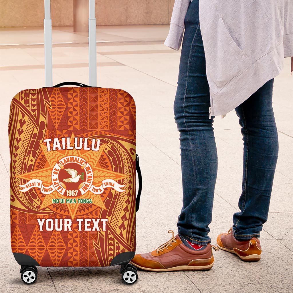 Personalised Tonga Tailulu College Luggage Cover Since 1967 Special Kupesi Pattern Version 1 LT9 Gold - Polynesian Pride