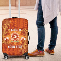 Personalised Tonga Tailulu College Luggage Cover Since 1967 Special Kupesi Pattern Version 1 LT9 Gold - Polynesian Pride