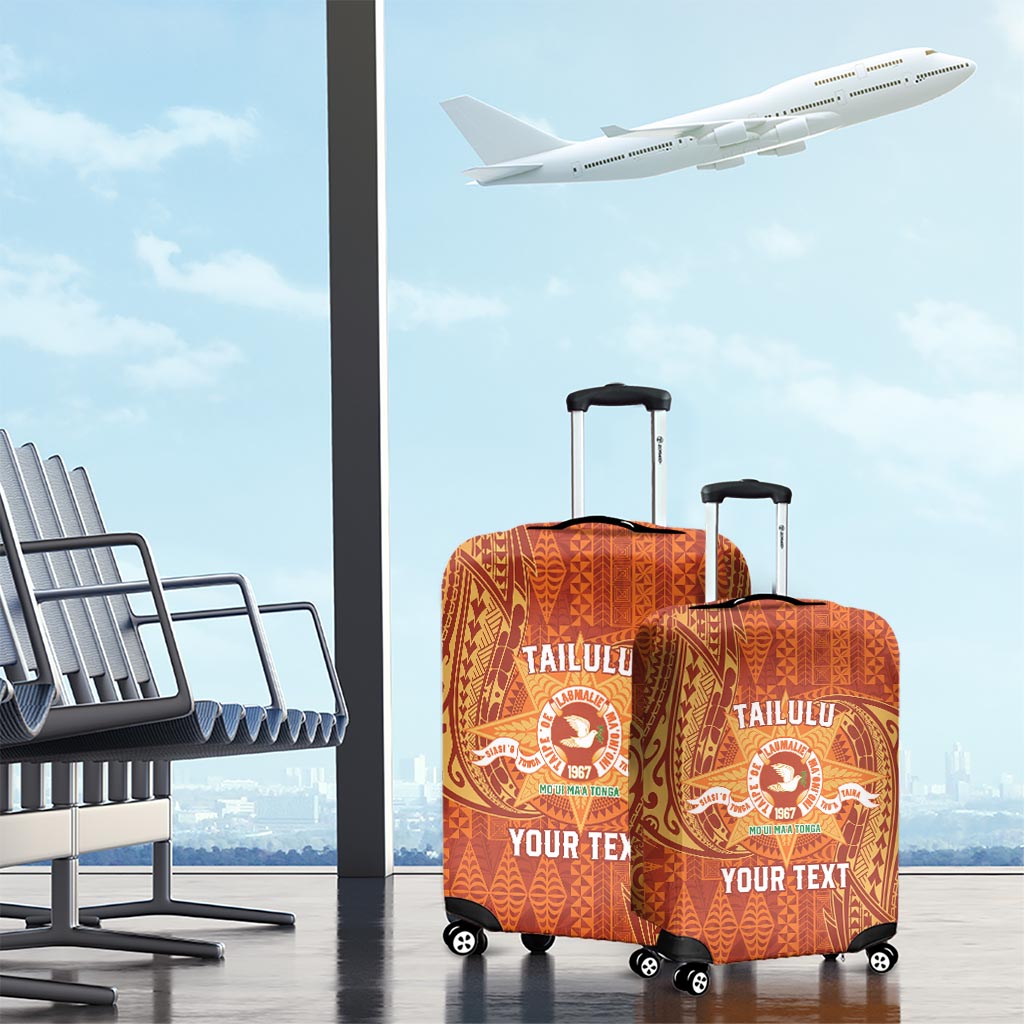 Personalised Tonga Tailulu College Luggage Cover Since 1967 Special Kupesi Pattern Version 1 LT9 - Polynesian Pride
