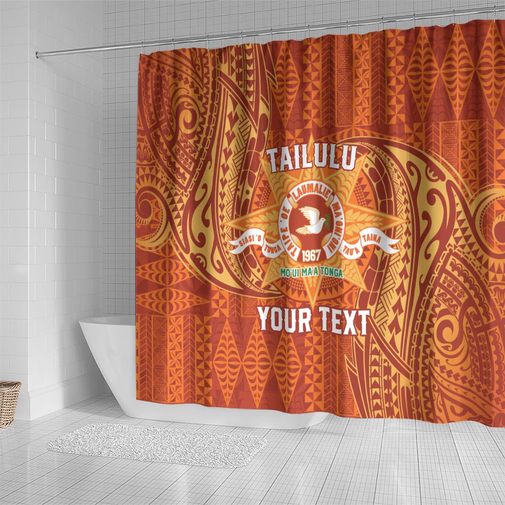 Personalised Tonga Tailulu College Shower Curtain Since 1967 Special Kupesi Pattern Version 1 LT9 - Polynesian Pride