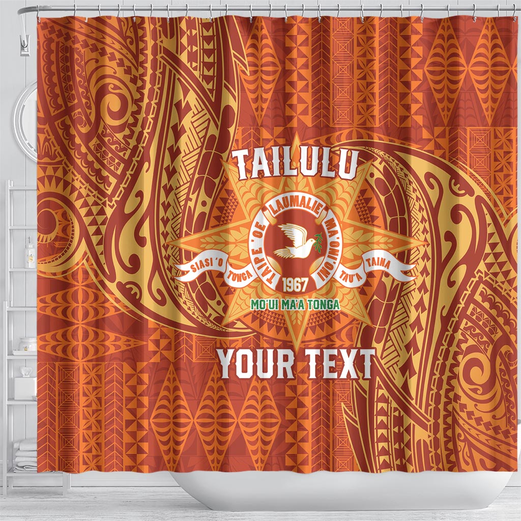Personalised Tonga Tailulu College Shower Curtain Since 1967 Special Kupesi Pattern Version 1 LT9 - Polynesian Pride