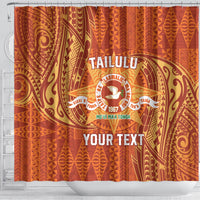 Personalised Tonga Tailulu College Shower Curtain Since 1967 Special Kupesi Pattern Version 1 LT9 - Polynesian Pride