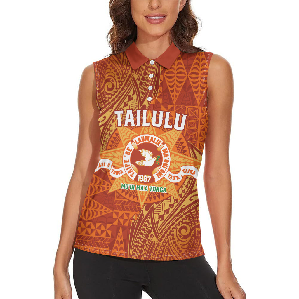 Personalised Tonga Tailulu College Women Sleeveless Polo Shirt Since 1967 Special Kupesi Pattern Version 1