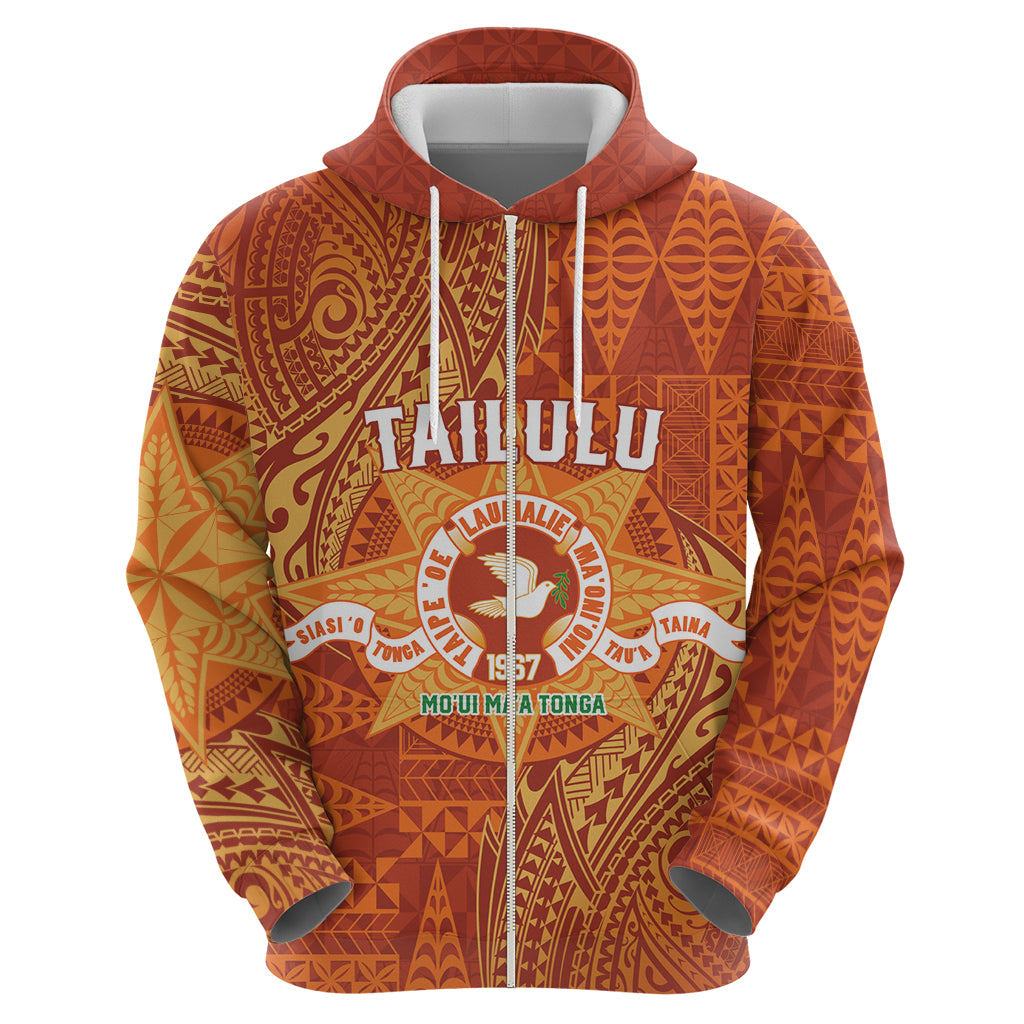 Personalised Tonga Tailulu College Zip Hoodie Since 1967 Special Kupesi Pattern Version 1