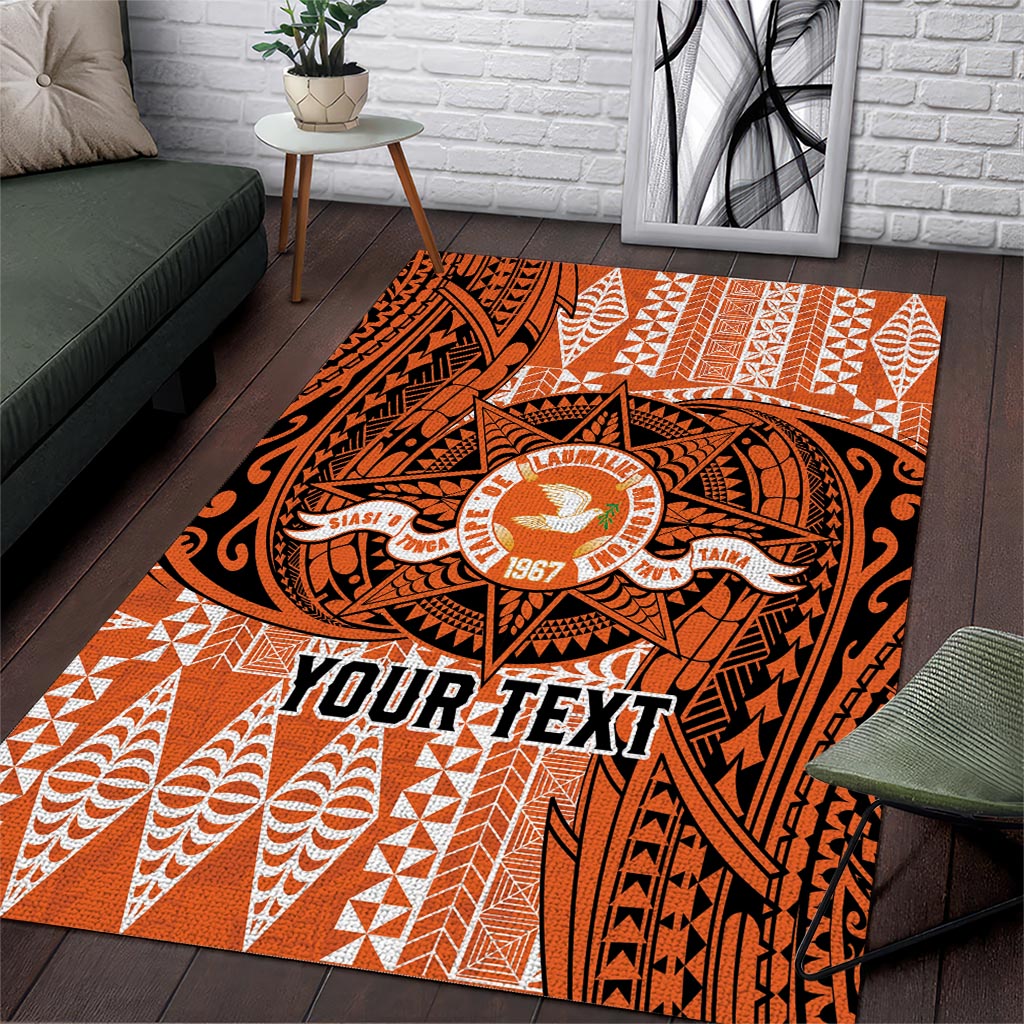 Personalised Tonga Tailulu College Area Rug Since 1967 Special Kupesi Pattern Version 2 LT9 Black - Polynesian Pride