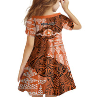 Personalised Tonga Tailulu College Family Matching Off The Shoulder Long Sleeve Dress and Hawaiian Shirt Since 1967 Special Kupesi Pattern Version 2 LT9 - Polynesian Pride
