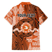 Personalised Tonga Tailulu College Family Matching Off The Shoulder Long Sleeve Dress and Hawaiian Shirt Since 1967 Special Kupesi Pattern Version 2 LT9 - Polynesian Pride