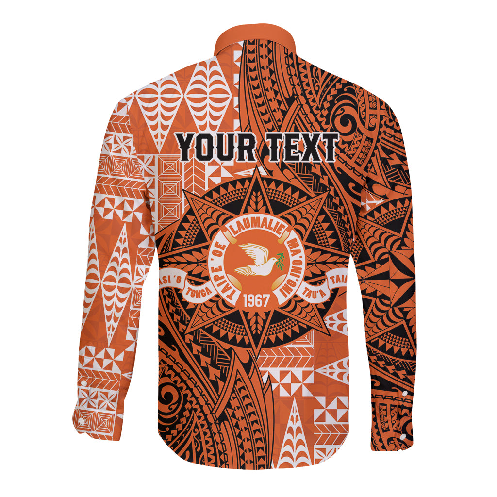 Personalised Tonga Tailulu College Long Sleeve Button Shirt Since 1967 Special Kupesi Pattern Version 2 LT9 - Polynesian Pride