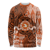 Personalised Tonga Tailulu College Long Sleeve Shirt Since 1967 Special Kupesi Pattern Version 2 LT9 Unisex Black - Polynesian Pride