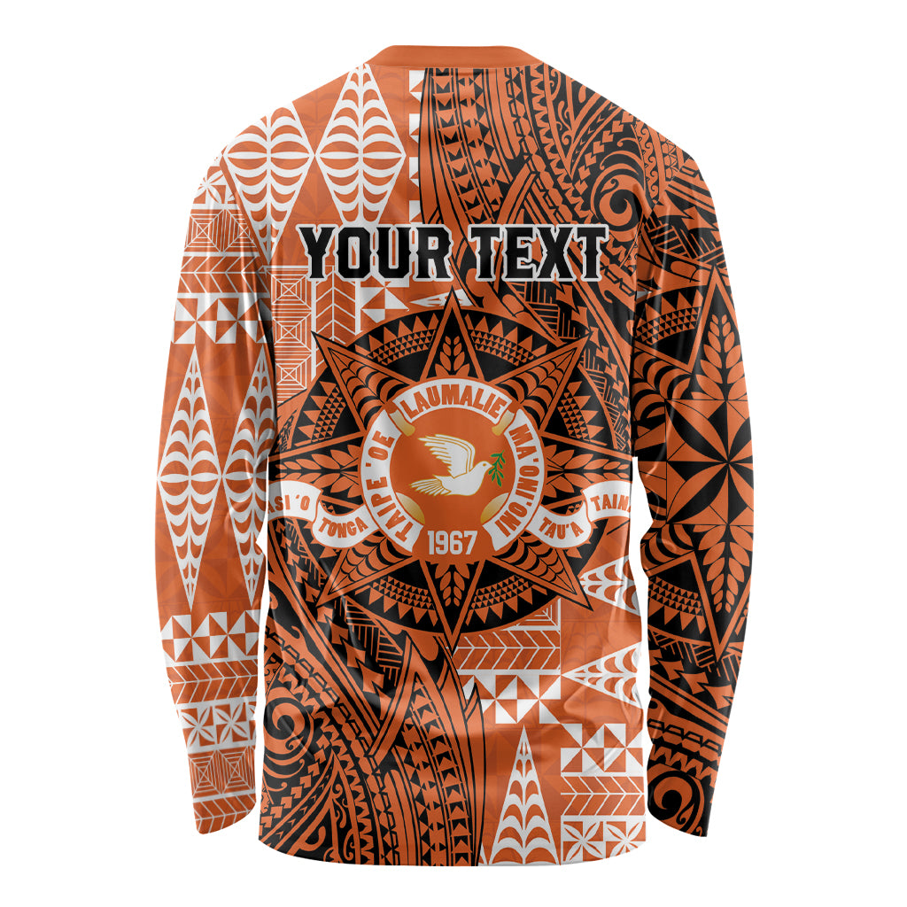 Personalised Tonga Tailulu College Long Sleeve Shirt Since 1967 Special Kupesi Pattern Version 2 LT9 - Polynesian Pride
