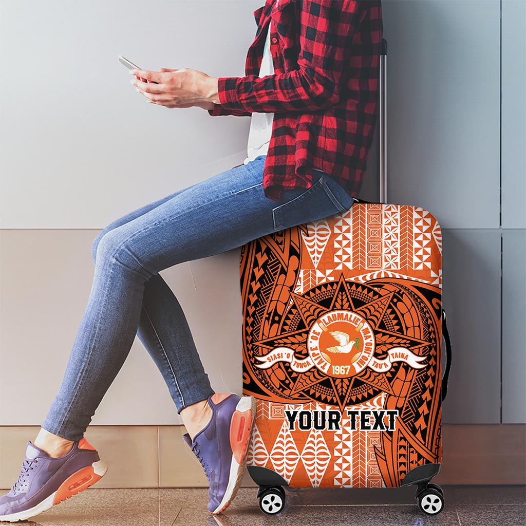 Personalised Tonga Tailulu College Luggage Cover Since 1967 Special Kupesi Pattern Version 2 LT9 - Polynesian Pride
