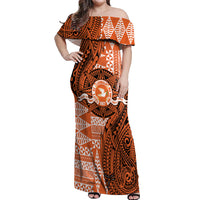 Personalised Tonga Tailulu College Off Shoulder Maxi Dress Since 1967 Special Kupesi Pattern Version 2 LT9 Women Black - Polynesian Pride