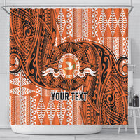 Personalised Tonga Tailulu College Shower Curtain Since 1967 Special Kupesi Pattern Version 2 LT9 - Polynesian Pride