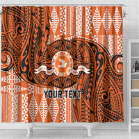 Personalised Tonga Tailulu College Shower Curtain Since 1967 Special Kupesi Pattern Version 2 LT9 - Polynesian Pride