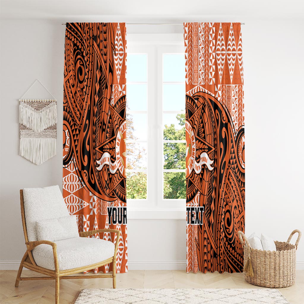 Personalised Tonga Tailulu College Window Curtain Since 1967 Special Kupesi Pattern Version 2 LT9 - Polynesian Pride