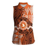 Personalised Tonga Tailulu College Women Sleeveless Polo Shirt Since 1967 Special Kupesi Pattern Version 2 LT9 Female Black - Polynesian Pride