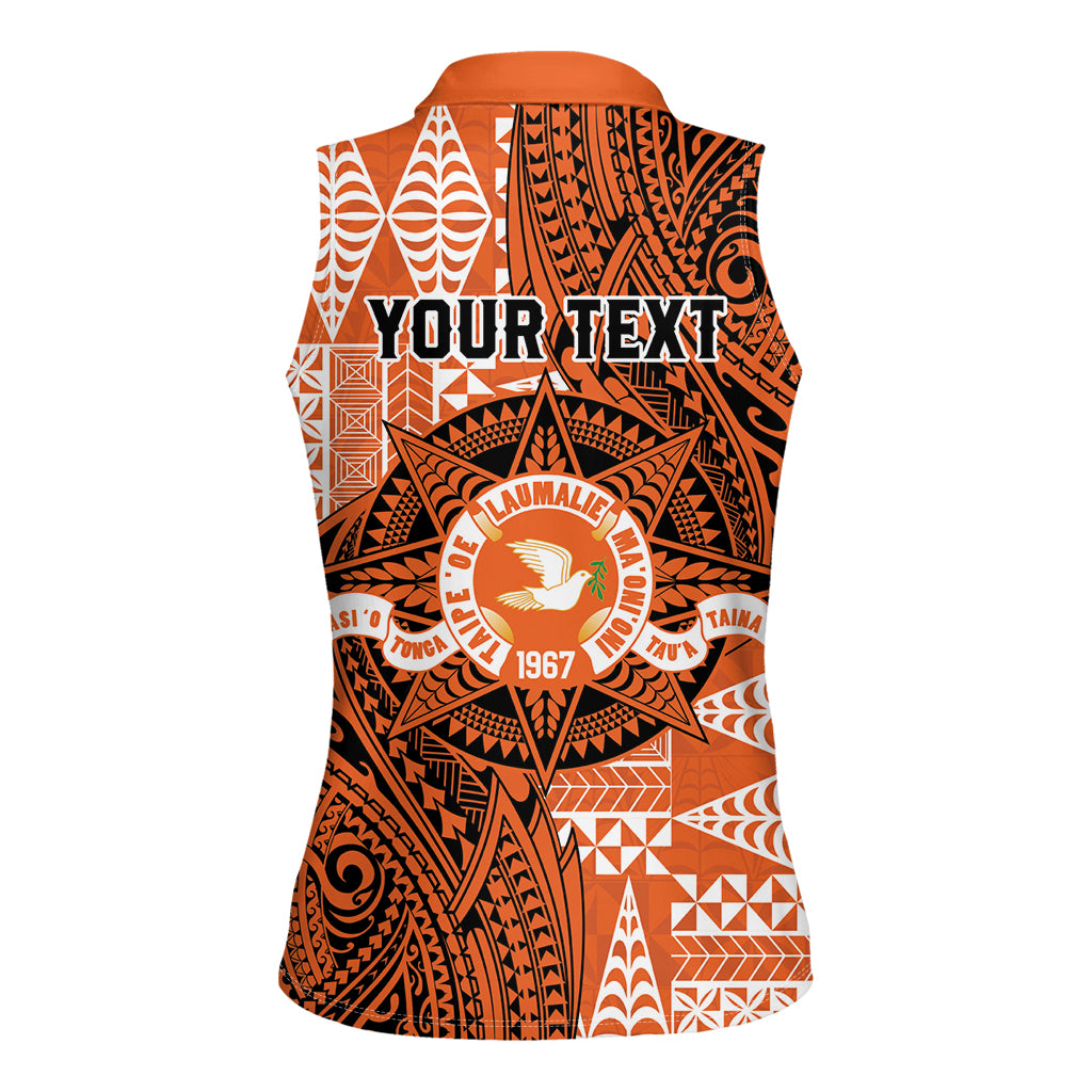 Personalised Tonga Tailulu College Women Sleeveless Polo Shirt Since 1967 Special Kupesi Pattern Version 2 LT9 - Polynesian Pride