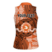 Personalised Tonga Tailulu College Women Sleeveless Polo Shirt Since 1967 Special Kupesi Pattern Version 2 LT9 - Polynesian Pride