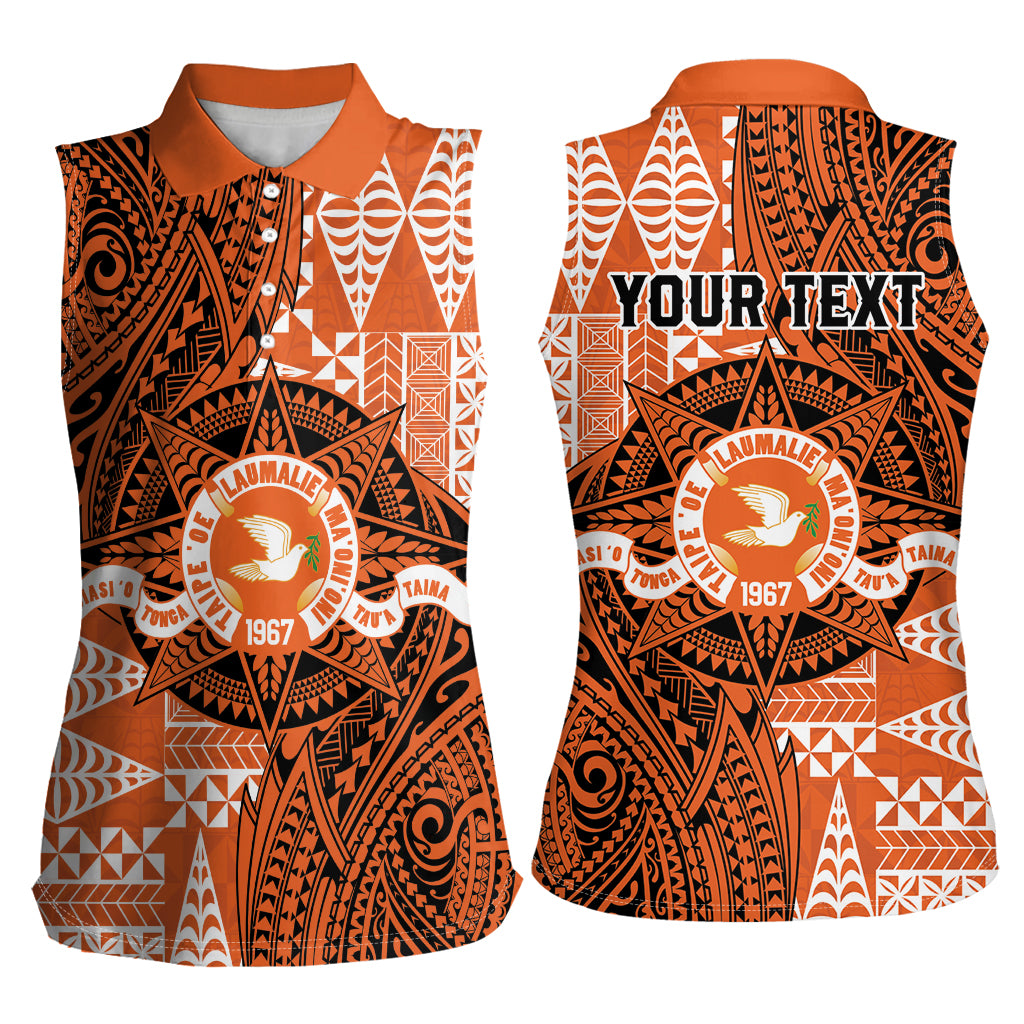 Personalised Tonga Tailulu College Women Sleeveless Polo Shirt Since 1967 Special Kupesi Pattern Version 2 LT9 - Polynesian Pride