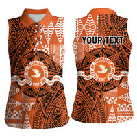 Personalised Tonga Tailulu College Women Sleeveless Polo Shirt Since 1967 Special Kupesi Pattern Version 2 LT9 - Polynesian Pride