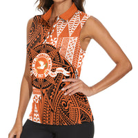 Personalised Tonga Tailulu College Women Sleeveless Polo Shirt Since 1967 Special Kupesi Pattern Version 2 LT9 - Polynesian Pride