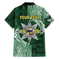 Personalised Tonga Takuilau College Family Matching Off The Shoulder Long Sleeve Dress and Hawaiian Shirt Since 1975 Special Kupesi Pattern LT9 - Polynesian Pride
