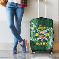 Personalised Tonga Takuilau College Luggage Cover Since 1975 Special Kupesi Pattern LT9 - Polynesian Pride
