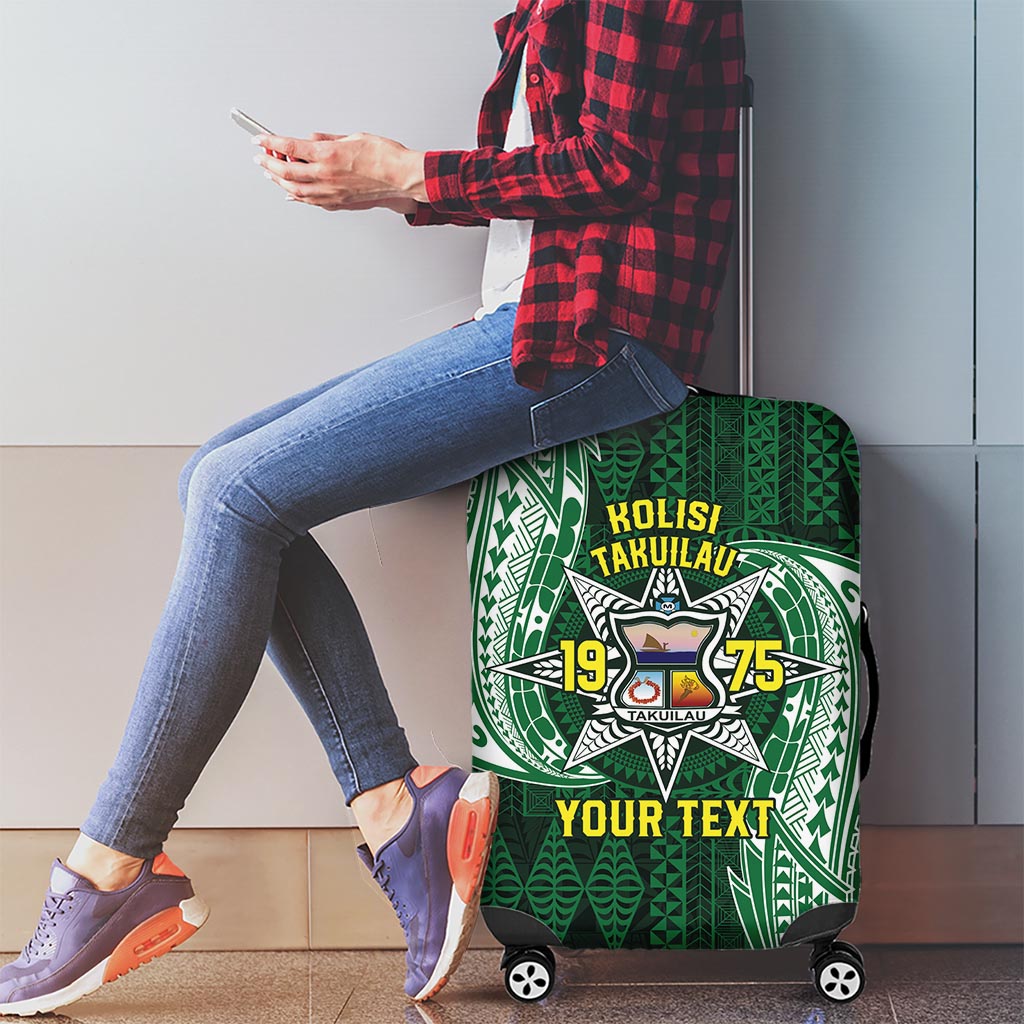 Personalised Tonga Takuilau College Luggage Cover Since 1975 Special Kupesi Pattern LT9 - Polynesian Pride