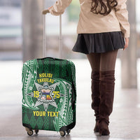 Personalised Tonga Takuilau College Luggage Cover Since 1975 Special Kupesi Pattern LT9 - Polynesian Pride