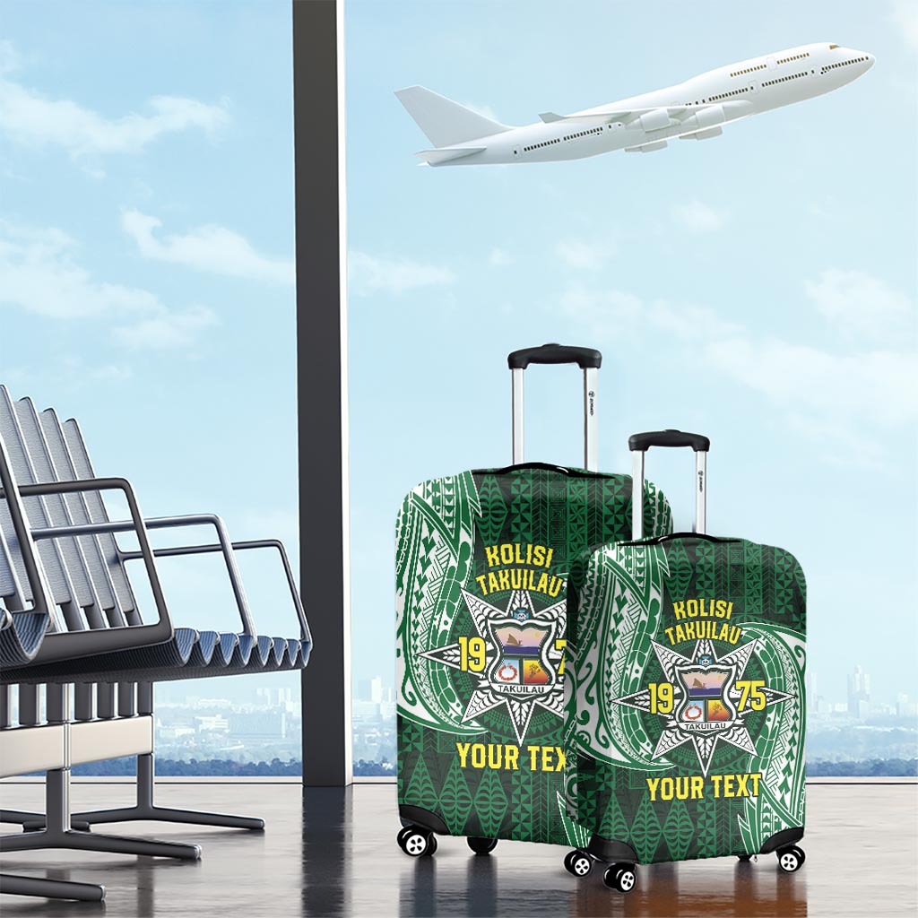 Personalised Tonga Takuilau College Luggage Cover Since 1975 Special Kupesi Pattern LT9 - Polynesian Pride