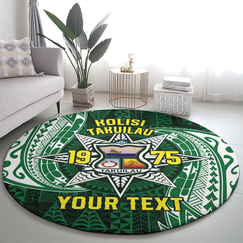 Personalised Tonga Takuilau College Round Carpet Since 1975 Special Kupesi Pattern LT9 - Polynesian Pride