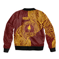 Personalised Tonga Beulah College Bomber Jacket Since 1938 Special Kupesi Pattern LT9 - Polynesian Pride