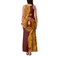 Personalised Tonga Beulah College Family Matching Tank Maxi Dress and Hawaiian Shirt Since 1938 Special Kupesi Pattern