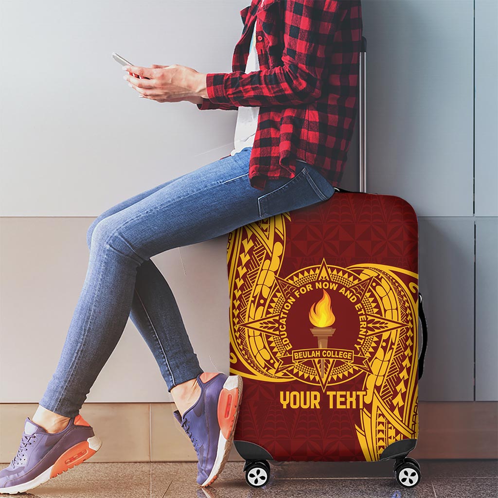 Personalised Tonga Beulah College Luggage Cover Since 1938 Special Kupesi Pattern LT9 - Polynesian Pride