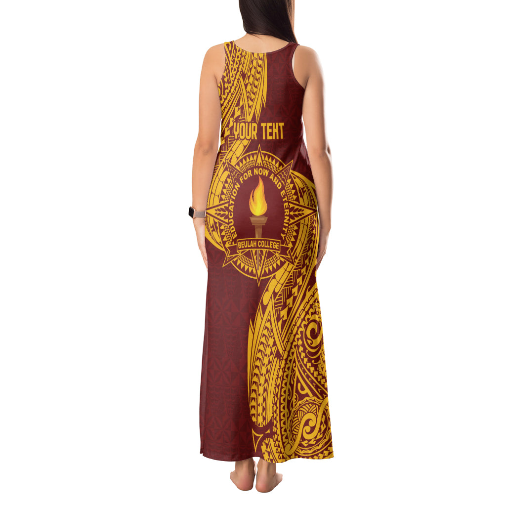 Personalised Tonga Beulah College Tank Maxi Dress Since 1938 Special Kupesi Pattern