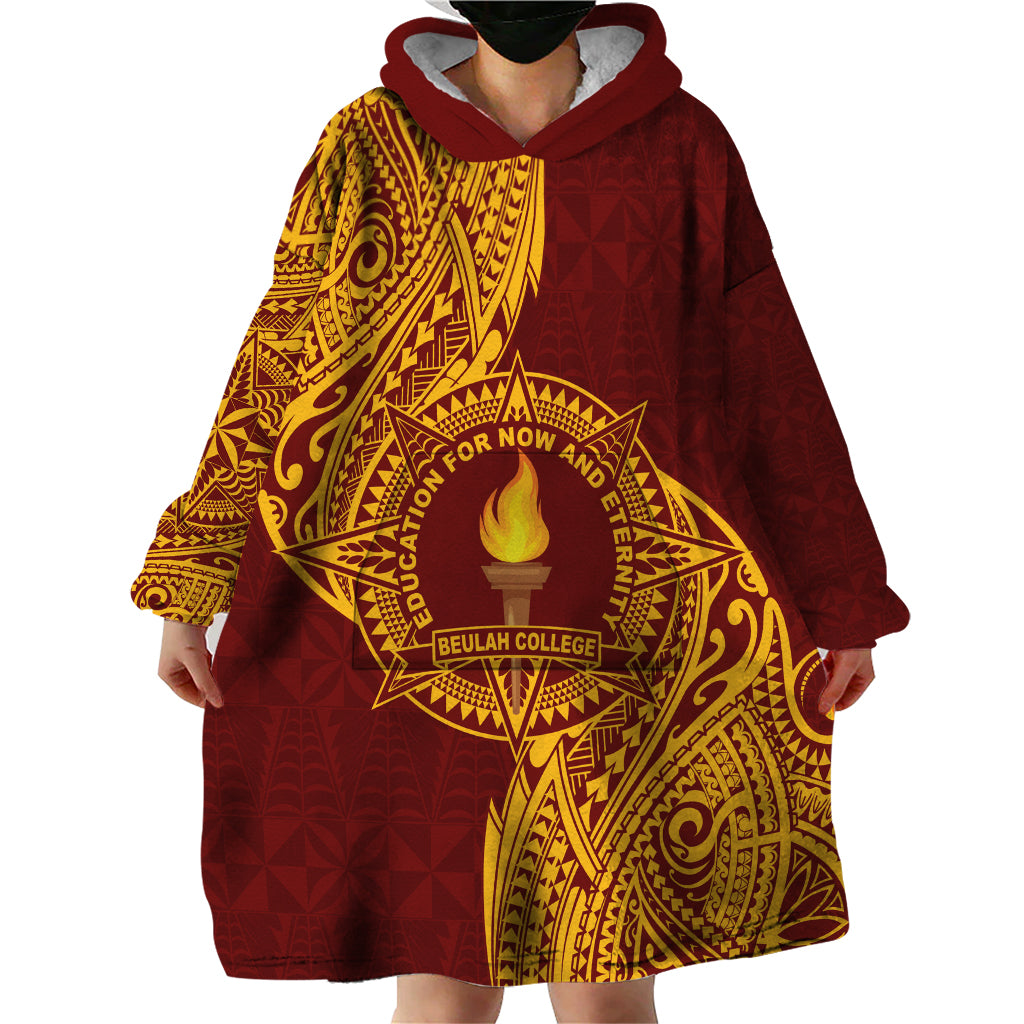 Personalised Tonga Beulah College Wearable Blanket Hoodie Since 1938 Special Kupesi Pattern