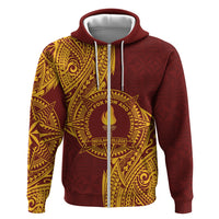 Personalised Tonga Beulah College Zip Hoodie Since 1938 Special Kupesi Pattern LT9 Zip Hoodie Gold - Polynesian Pride