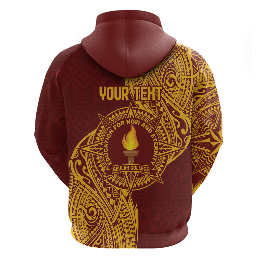 Personalised Tonga Beulah College Zip Hoodie Since 1938 Special Kupesi Pattern LT9 - Polynesian Pride