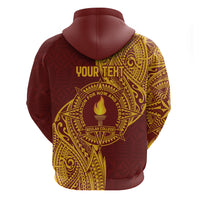 Personalised Tonga Beulah College Zip Hoodie Since 1938 Special Kupesi Pattern LT9 - Polynesian Pride